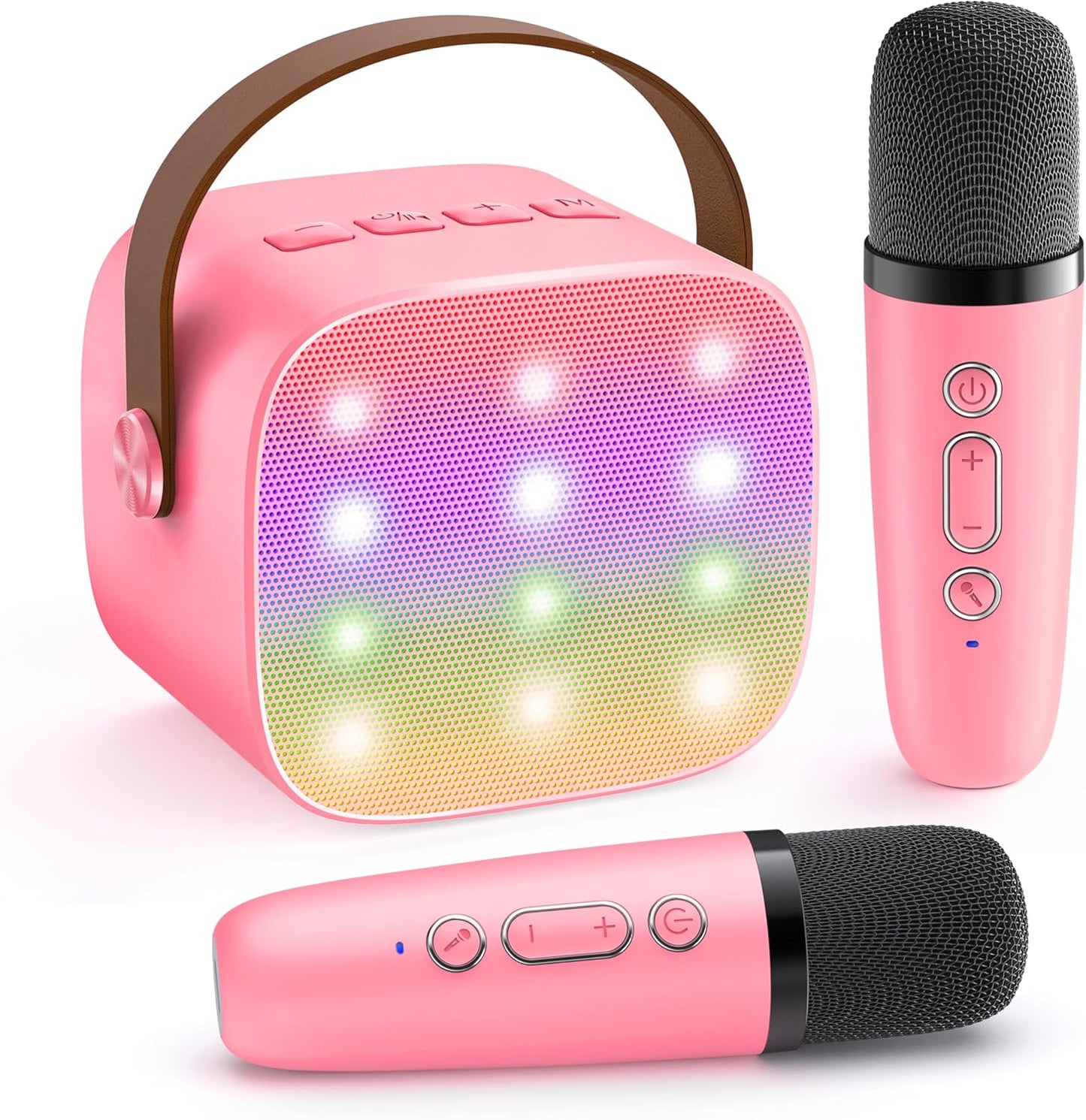 Mini Karaoke Machine with 2 Wireless Microphones, TOP Kids Gifts for Girls Ages 3, 4, 5, 6, 7, 8, 9,10,11,12 +Year Old, 4-12 Years Old Birthday Toy Gift for Girls Boys Party (Purple)
