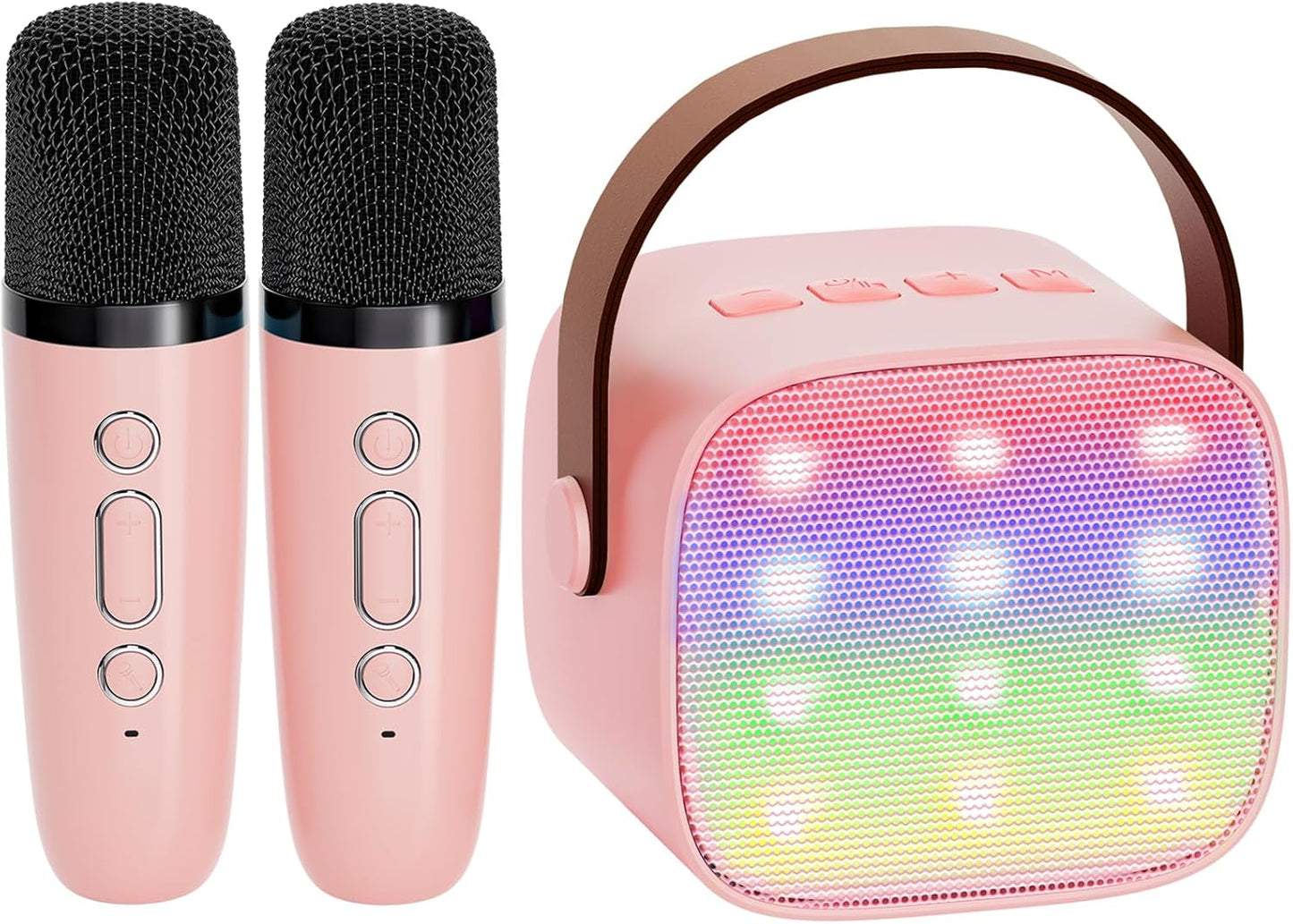 Mini Karaoke Machine with 2 Wireless Microphones, TOP Kids Gifts for Girls Ages 3, 4, 5, 6, 7, 8, 9,10,11,12 +Year Old, 4-12 Years Old Birthday Toy Gift for Girls Boys Party (Purple)