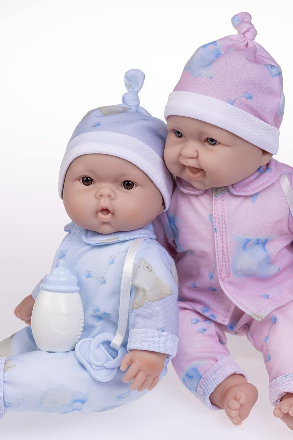Twins 13" Realistic Soft Body Baby Dolls Berenguer Boutique | Twins Gift Set with Removable Outfits and Accessories | Pink and Blue | Caucasian | Ages 2+