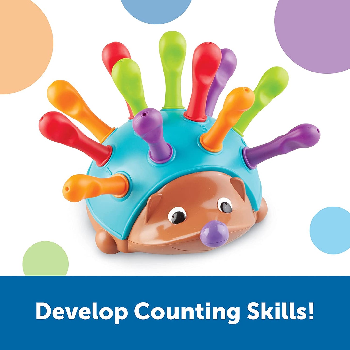 Spike the Fine Motor Hedgehog, Toddler Learning Toys, Fine Motor and Sensory Toys, Kids Easter Basket Stuffers, Ages 18+ Months,14 Pieces
