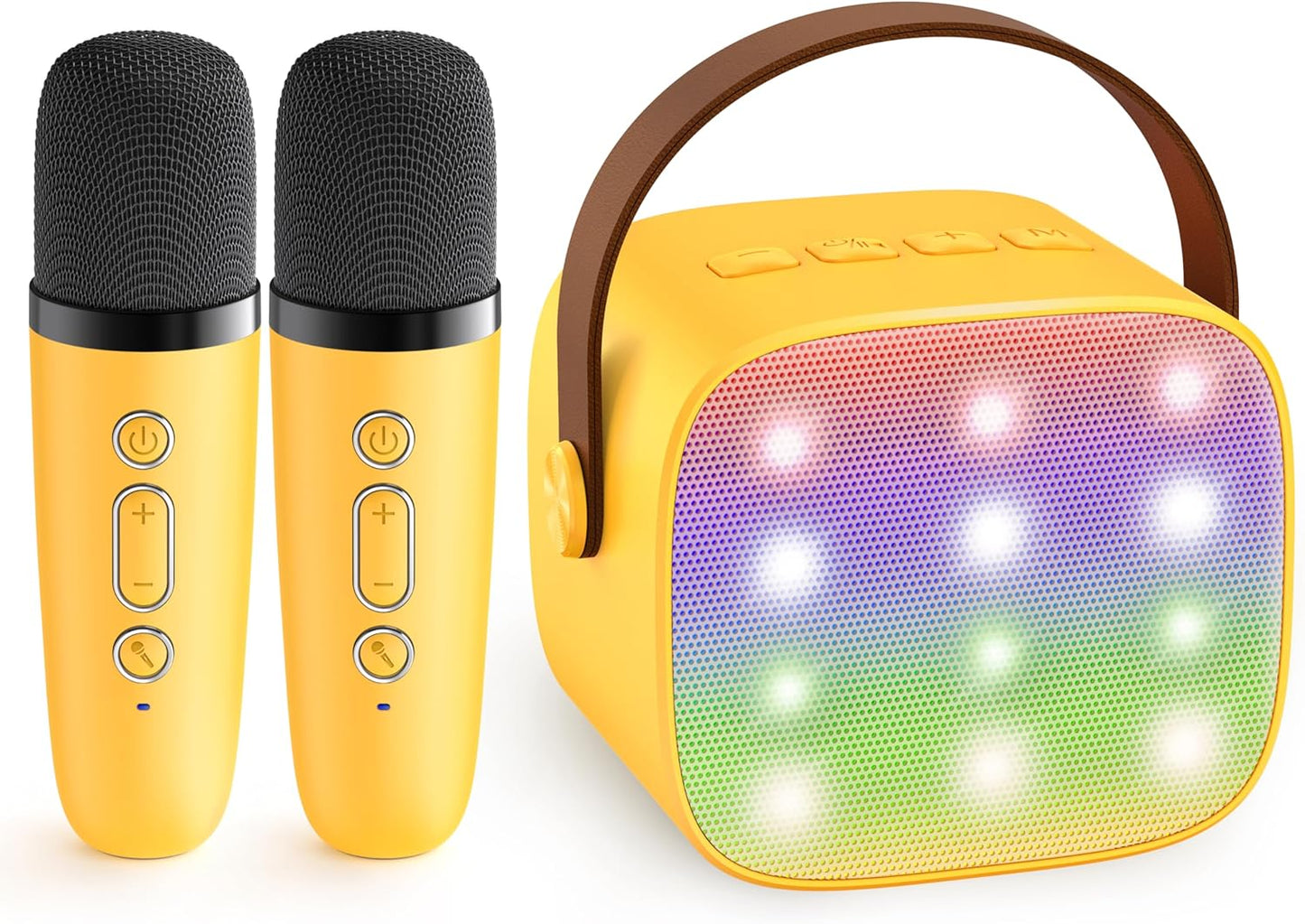 Mini Karaoke Machine with 2 Wireless Microphones, TOP Kids Gifts for Girls Ages 3, 4, 5, 6, 7, 8, 9,10,11,12 +Year Old, 4-12 Years Old Birthday Toy Gift for Girls Boys Party (Purple)