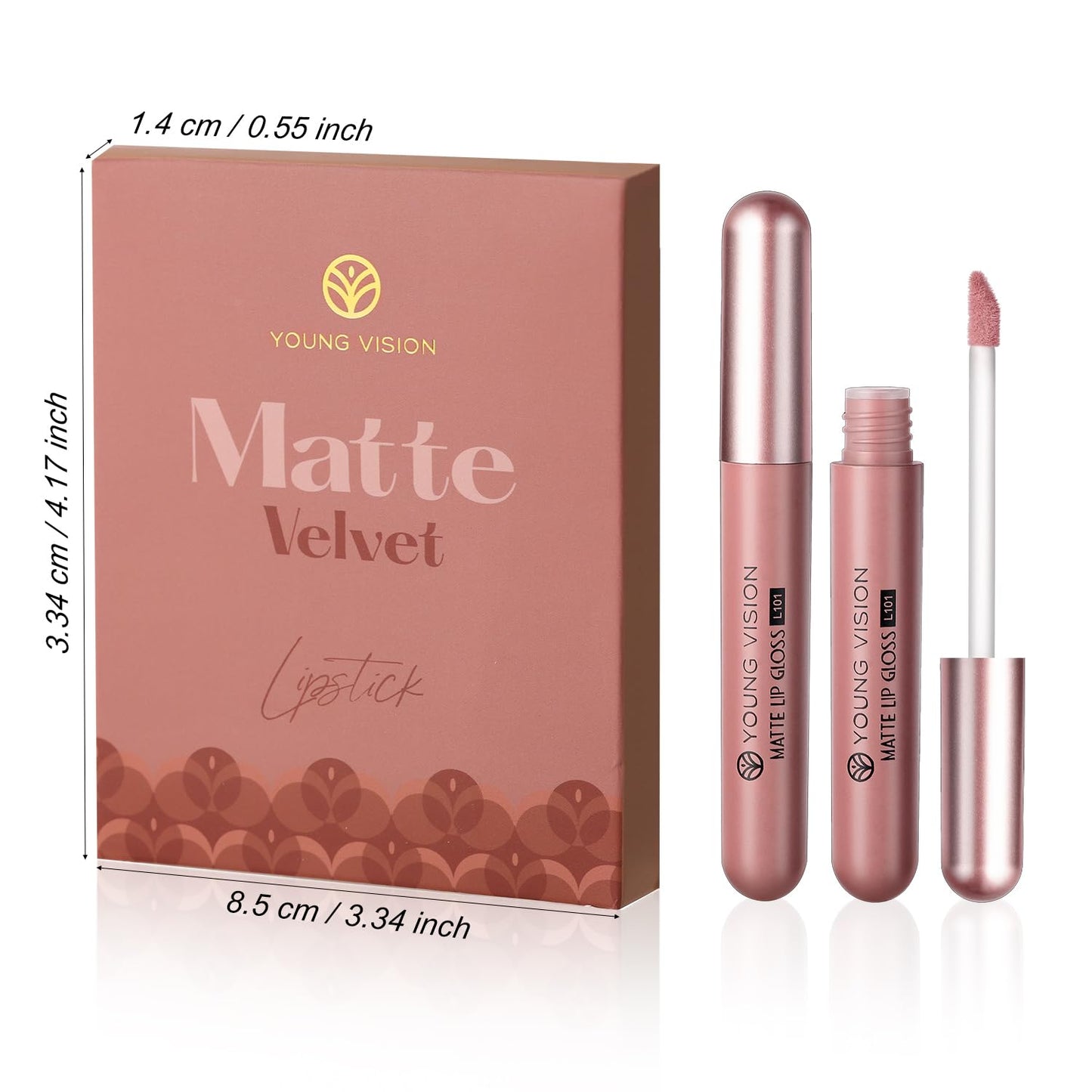 6-Pc Matte Nude Liquid Lipstick Set - Long-Lasting & Pigmented Shades, Lip Gloss Bundle Gift Collection for Girls/Women