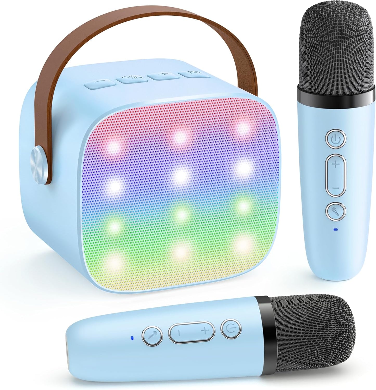 Mini Karaoke Machine with 2 Wireless Microphones, TOP Kids Gifts for Girls Ages 3, 4, 5, 6, 7, 8, 9,10,11,12 +Year Old, 4-12 Years Old Birthday Toy Gift for Girls Boys Party (Purple)