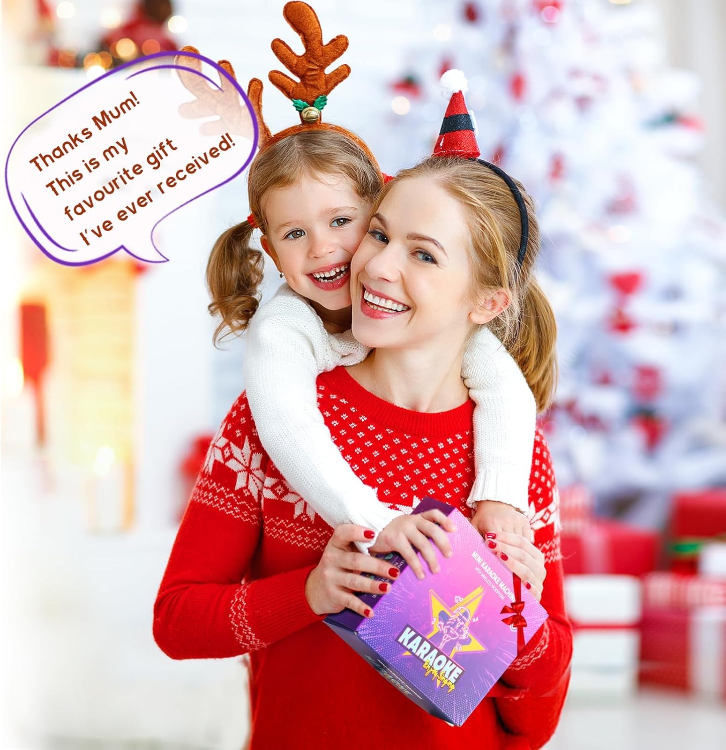 Mini Karaoke Machine with 2 Wireless Microphones, TOP Kids Gifts for Girls Ages 3, 4, 5, 6, 7, 8, 9,10,11,12 +Year Old, 4-12 Years Old Birthday Toy Gift for Girls Boys Party (Purple)