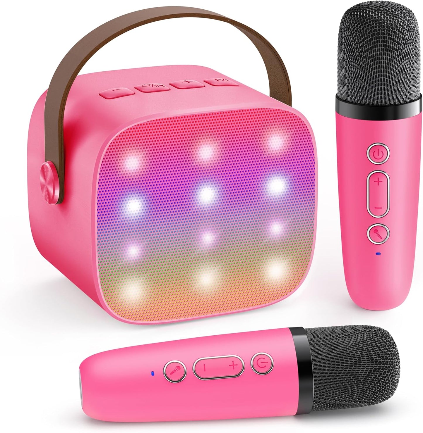 Mini Karaoke Machine with 2 Wireless Microphones, TOP Kids Gifts for Girls Ages 3, 4, 5, 6, 7, 8, 9,10,11,12 +Year Old, 4-12 Years Old Birthday Toy Gift for Girls Boys Party (Purple)