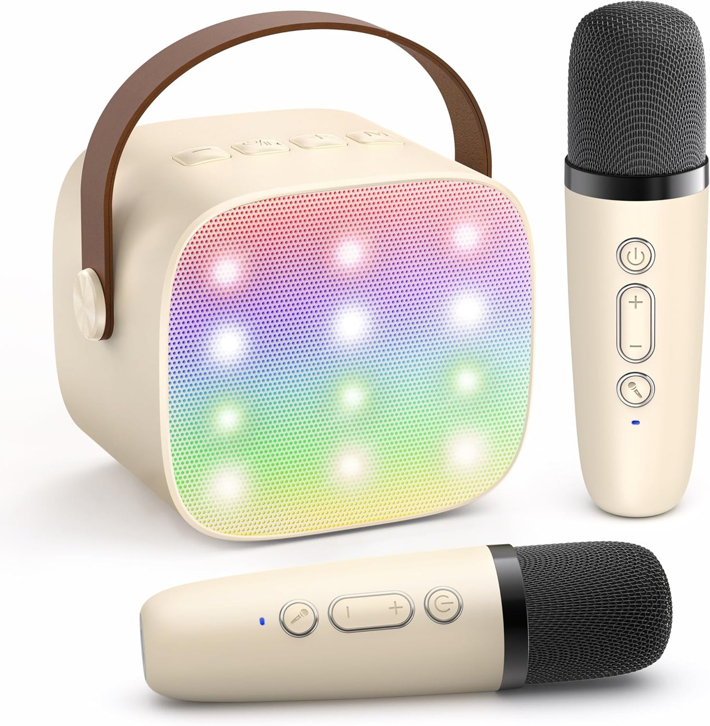 Mini Karaoke Machine with 2 Wireless Microphones, TOP Kids Gifts for Girls Ages 3, 4, 5, 6, 7, 8, 9,10,11,12 +Year Old, 4-12 Years Old Birthday Toy Gift for Girls Boys Party (Purple)