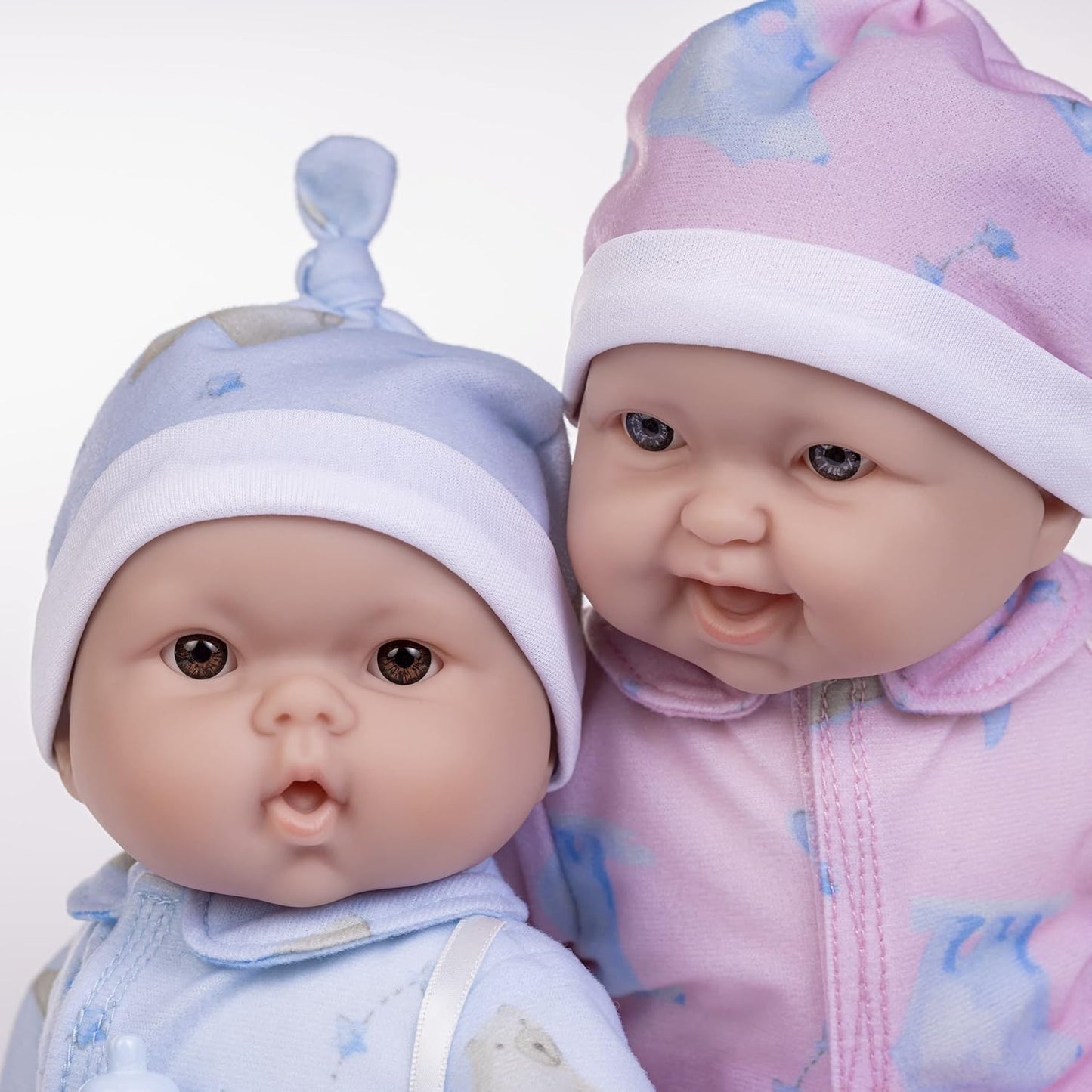 Twins 13" Realistic Soft Body Baby Dolls Berenguer Boutique | Twins Gift Set with Removable Outfits and Accessories | Pink and Blue | Caucasian | Ages 2+