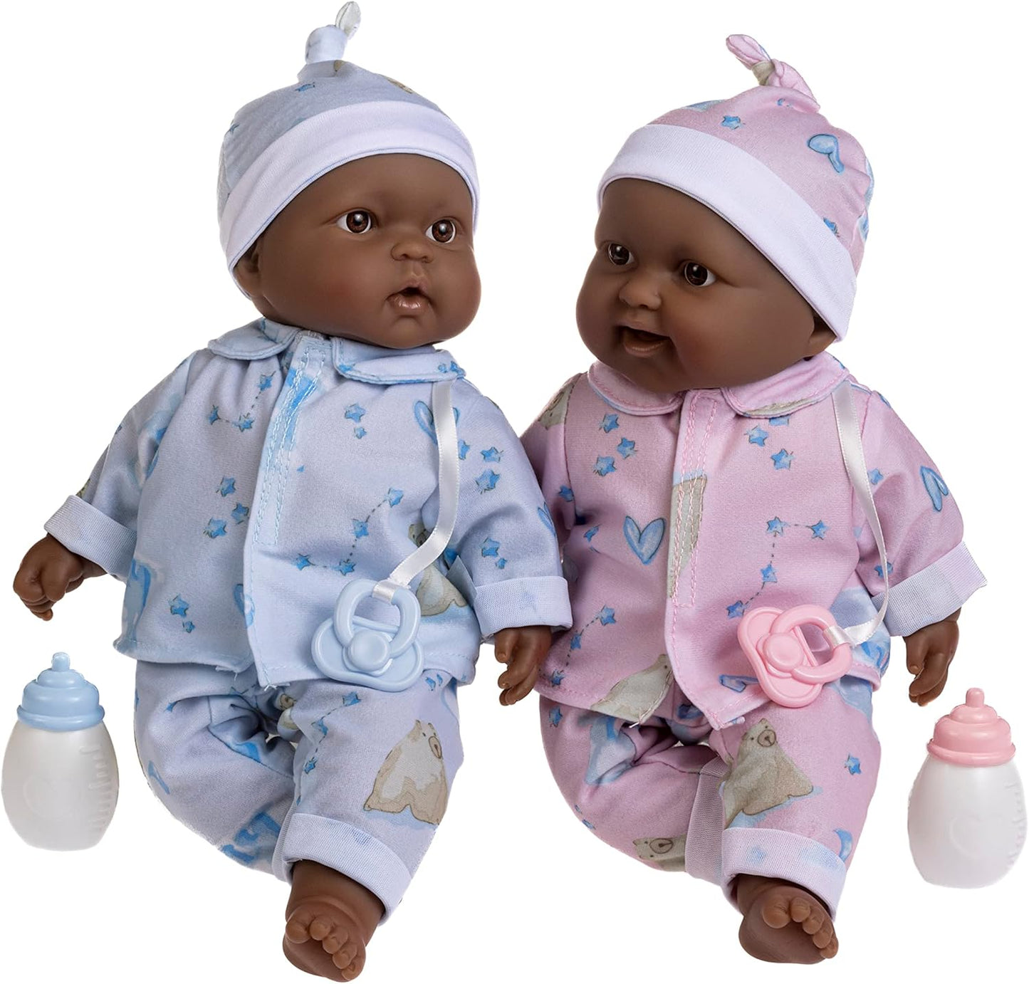 Twins 13" Realistic Soft Body Baby Dolls Berenguer Boutique | Twins Gift Set with Removable Outfits and Accessories | Pink and Blue | Caucasian | Ages 2+