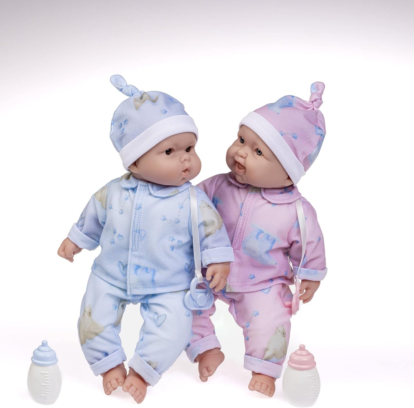 Twins 13" Realistic Soft Body Baby Dolls Berenguer Boutique | Twins Gift Set with Removable Outfits and Accessories | Pink and Blue | Caucasian | Ages 2+