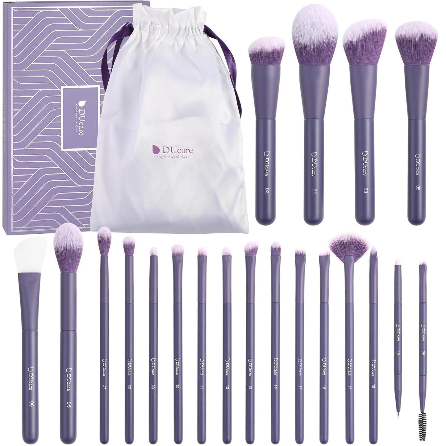 Makeup Brushes with Bag,15Pcs Makeup Brush Set Christmas Gift Travel Kabuki Foundation Blending Blush Eyeliner Shadow Brow Concealer Brushes Kit Black