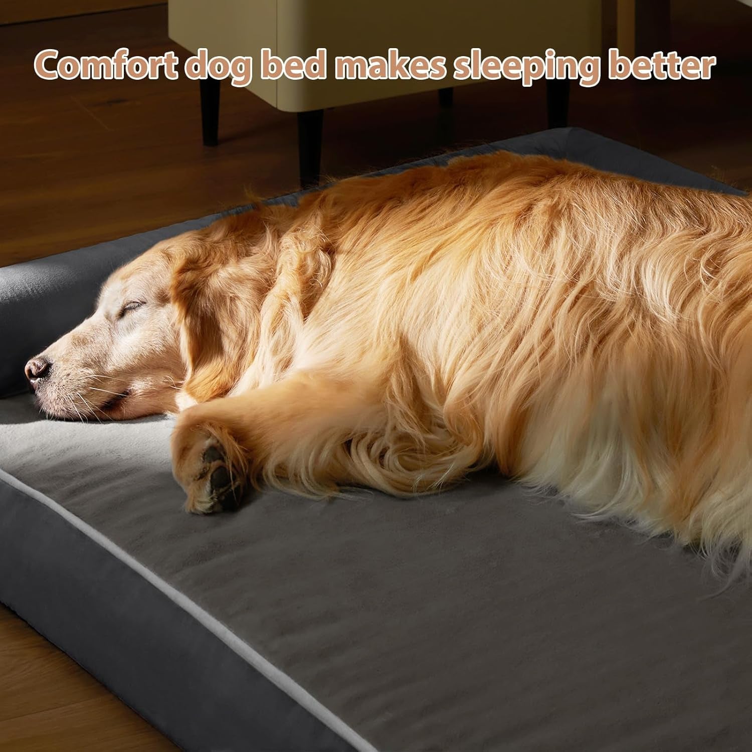 Washable Dog Beds for Extra Large Dogs, Orthopedic Dog Bed Extra Large, Big Dogs Couch with Removable Washable Cover, Waterproof Lining and Nonskid Bottom, Egg-Crate Foam Pet Sofa