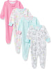 Baby-Girls 4-Pack Sleep 'N Play Footies Multi Pack