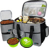 Dog Travel Bag, Travel Pet Bag Organizer, Dog Food Travel Bag with Food Container and Bowls, Dog Travel Supplies Gift Accessories for Weekend Camping, Dog Cat Diaper Bag (Pink, Medium)