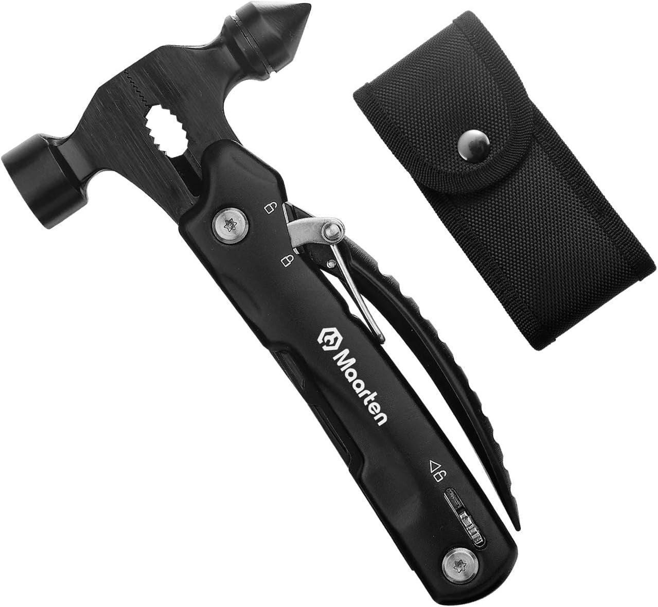 Stocking Stuffers for Adults Men - Gifts for Dad from Daughter Son - Upgraded 14 in 1 Hammer Multitool with Safety Lock, Screwdriver Set and Durable Sheath - Ideal Birthday Gift for Father