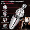 Cocktail Shaker Set,19-Piece Bartender Kit with Stand,Bar Tool Set:Martini Shaker,Jigger,Ice Strainer,Corkscrew,Mixer Spoon,Muddler, Liquor Pourers,For Drink Mixing,Bar,Home,Party (Silver)