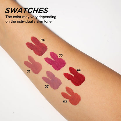 6-Pc Matte Nude Liquid Lipstick Set - Long-Lasting & Pigmented Shades, Lip Gloss Bundle Gift Collection for Girls/Women