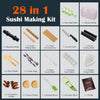 Sushi Making Kit, 28 in 1 [Parent-Child] Sushi Roller Kit with Bamboo Mats, Sushi Bazooka, Nigiri Gunkan Sushi Mold, Musubi Maker, Rice Ball Mold & More