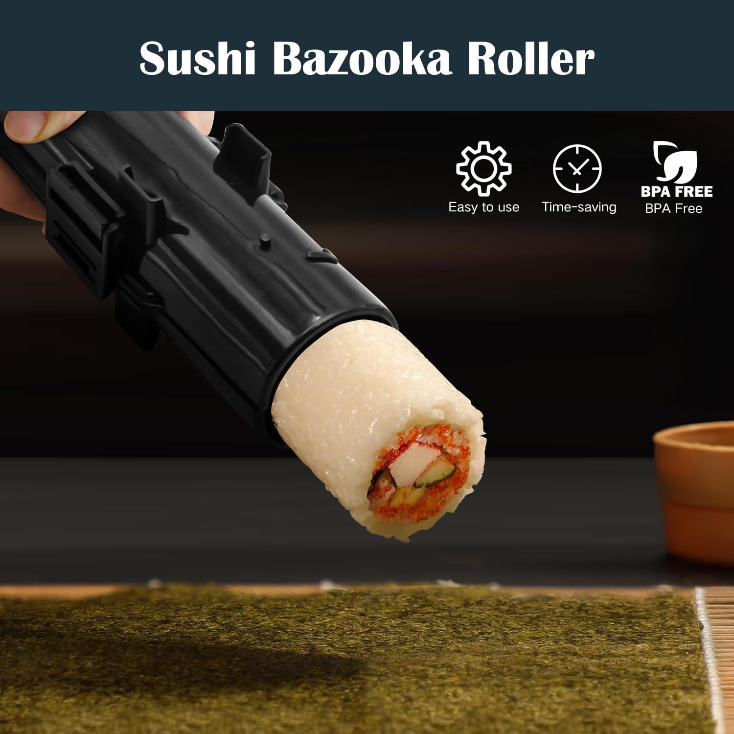 Sushi Making Kit, 28 in 1 [Parent-Child] Sushi Roller Kit with Bamboo Mats, Sushi Bazooka, Nigiri Gunkan Sushi Mold, Musubi Maker, Rice Ball Mold & More