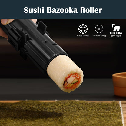 Sushi Making Kit, 28 in 1 [Parent-Child] Sushi Roller Kit with Bamboo Mats, Sushi Bazooka, Nigiri Gunkan Sushi Mold, Musubi Maker, Rice Ball Mold & More