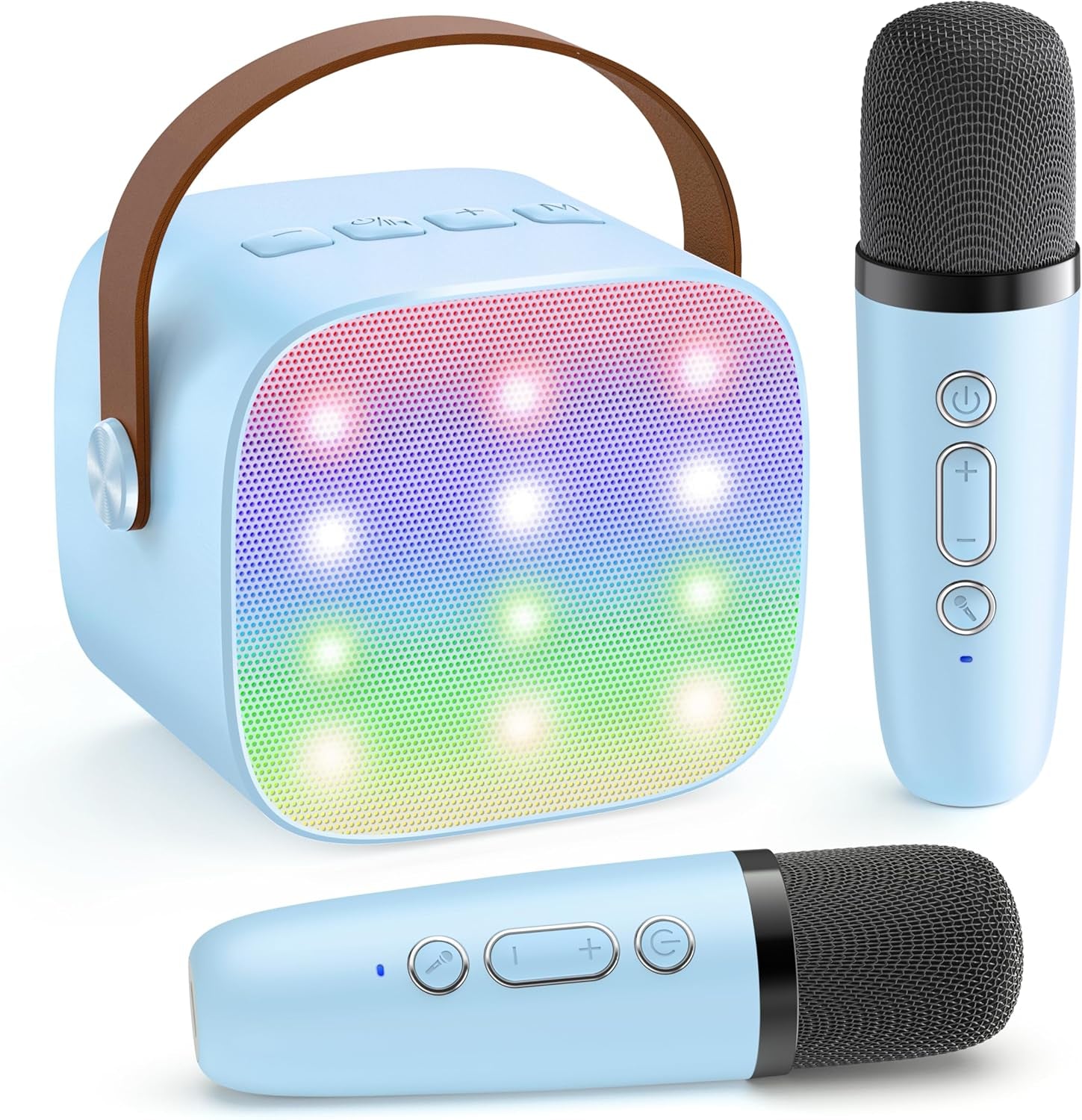 Mini Karaoke Machine with 2 Wireless Microphones, TOP Kids Gifts for Girls Ages 3, 4, 5, 6, 7, 8, 9,10,11,12 +Year Old, 4-12 Years Old Birthday Toy Gift for Girls Boys Party (Purple)