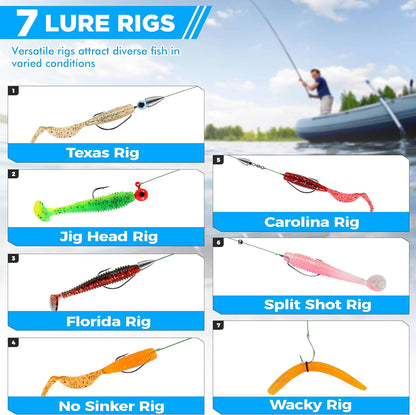 Fishing Lures, 137Pcs Tackle Box with Tackle Included, Crankbaits, Spoon, Hooks, Weights & Other Accessories, Fishing Bait Lure Gear Kit Gift for Men Bass Freshwater