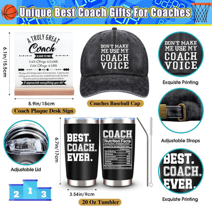 Coach Gifts for Men Women, 20 Oz Best Coach Ever Tumbler Gifts, Thank You Coach Gifts, Birthday Christmas Gifts for Coach, Soccer Football Softball Basketball Swim Coach Appreciation Gifts