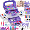 58 Pcs Kids Makeup Kit for Girl, Princess Toys Real Washable Cosmetic Set with Mirror, Kids Makeup Sets for Girls, Play Make up Birthday Gifts for 3 4 5 6 7 8 9 10 11 12 Years Old Kid (Rose)
