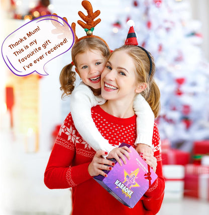 Mini Karaoke Machine with 2 Wireless Microphones, TOP Kids Gifts for Girls Ages 3, 4, 5, 6, 7, 8, 9,10,11,12 +Year Old, 4-12 Years Old Birthday Toy Gift for Girls Boys Party (Purple)