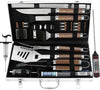 24PCS BBQ Grill Tools Set with Meat Thermometer and Injector - Extra Thick Stainless Steel Fork, Spatula& Tongs - Complete BBQ Accessories in Aluminum Case - Perfect Grill Gifts for Men