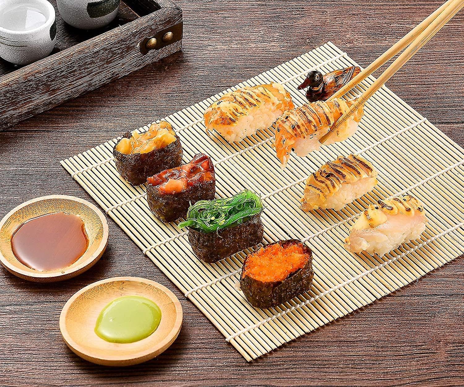 Sushi Making Kit, 28 in 1 [Parent-Child] Sushi Roller Kit with Bamboo Mats, Sushi Bazooka, Nigiri Gunkan Sushi Mold, Musubi Maker, Rice Ball Mold & More