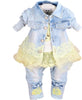 Baby Girls Denim Clothing Sets 3 Pieces Sets T Shirt Denim Jacket and Jeans
