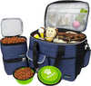 Dog Travel Bag, Travel Pet Bag Organizer, Dog Food Travel Bag with Food Container and Bowls, Dog Travel Supplies Gift Accessories for Weekend Camping, Dog Cat Diaper Bag (Pink, Medium)