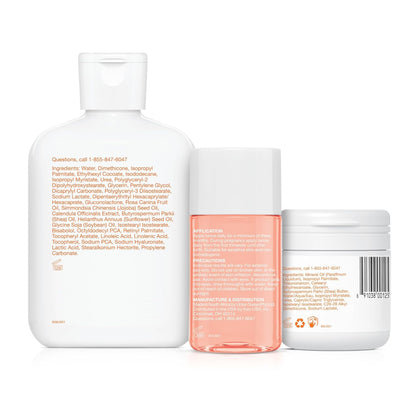Skincare Set for Scars, Stretch Marks, and Dry Skin, 3 Pc Travel Size Kit Includes Skin Care Oil (2 Oz), Dry Skin Gel (1.7 Oz), and Body Lotion (5.7 Oz), Pregnancy and Maternity Stretch Marks
