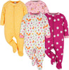 Baby-Girls 4-Pack Sleep 'N Play Footies Multi Pack