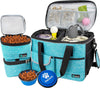 Dog Travel Bag, Travel Pet Bag Organizer, Dog Food Travel Bag with Food Container and Bowls, Dog Travel Supplies Gift Accessories for Weekend Camping, Dog Cat Diaper Bag (Pink, Medium)