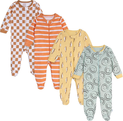 Baby Boys' 4-Pack Sleep 'N Play Footies