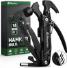 Stocking Stuffers for Adults Men - Gifts for Dad from Daughter Son - Upgraded 14 in 1 Hammer Multitool with Safety Lock, Screwdriver Set and Durable Sheath - Ideal Birthday Gift for Father
